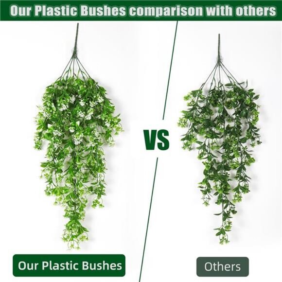 2Pcs Hanging Flower Artificial Vine Hanging Plants Greenery Faux - Picture 4 of 7